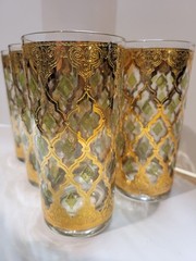 Culver Valencia 6x Gold MCM Highball Glasses
