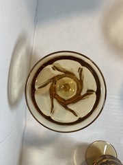 Vintage Fostoria Jamestown Swirl Amber Honey Juice/Water Goblets Set of 4