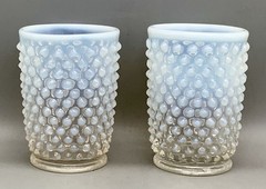 Vintage Fenton Hobnail French Opalescent Juice Glass/Tumbler 5 oz. x 2