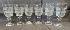 Vintage Indiana Glass Mount Vernon Clear Glass Square Footed Goblets Set of 6