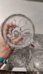 Irena Heavy Clear Crystal Glass Tea Coffee Cups Made in Poland (Set of 6),NEW!