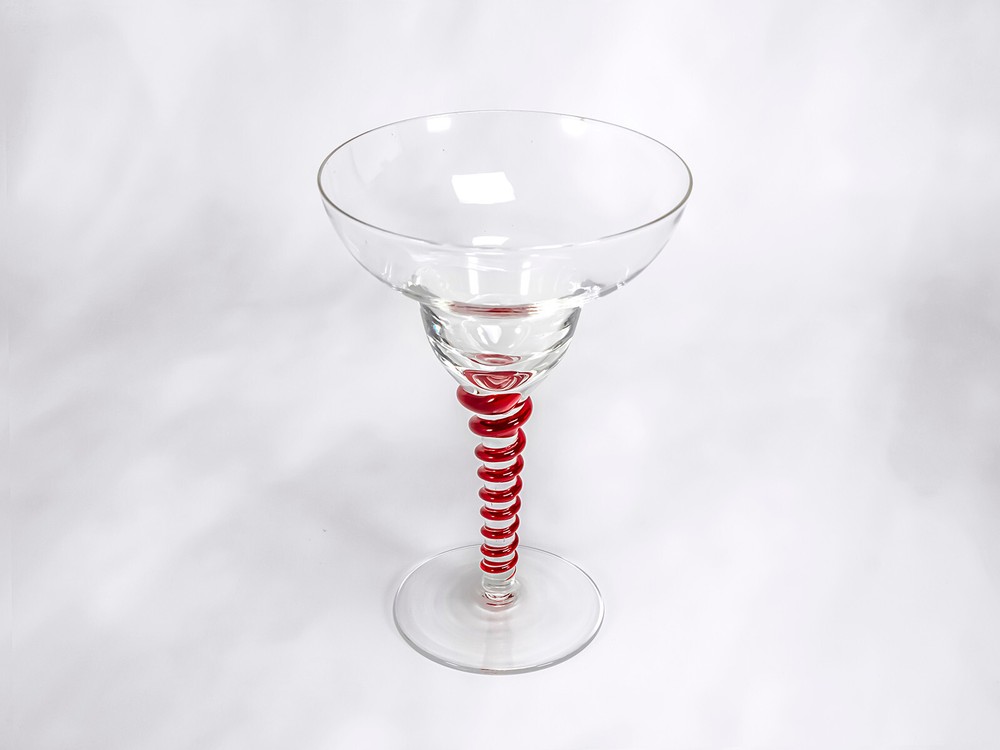 Grand Marnier Margarita Glass – Red Swirl Stem