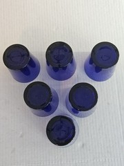 Vintage Set/6 Libbey Old Fashion Deep Cobolt Blue 14oz Flare Glasses USA
