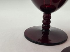 Vintage Anchor Hocking Ruby Red Goblets Set Of 3