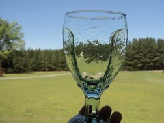 4 Libbey Chivalry Goblet Water Iced Tea Green Paneled Glass 6 1/2″ Textured. EUC