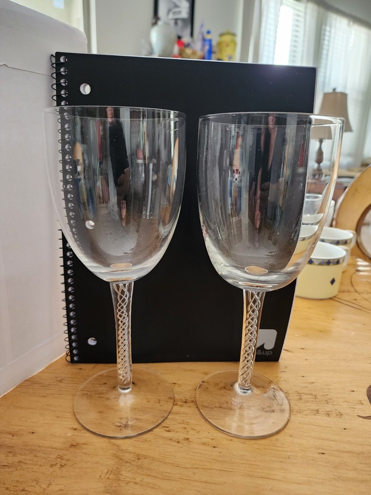 Air Twist Stem Water Goblets 8 3/4″h x 3 1/2″w