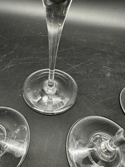Set Of 4 Tiffany & Co Champagne Flutes Clear Glass 9″ Tall