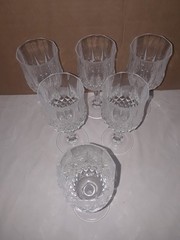 Lot of 6 Crystal Cordial Glasses Etched 3″ Tall