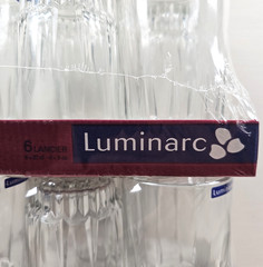 18) Luminarc Lancer 9 Oz Flat Tumblers Set Vintage Clear Cut Cristal Arcoroc Lot
