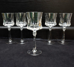 Set of 5 – Mikasa Marquis – 7.25″ Cut Crystal Wine Glasses Goblets (79)