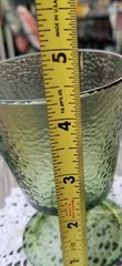 Set of 4 Vintage Avacado Green Pebble Glass Dimple Sherbet Fruit Dessert Cups
