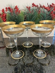 Tiffin Franciscan? 5 Tall Champagne Gold Encrusted Footed Bon Bon Dessert