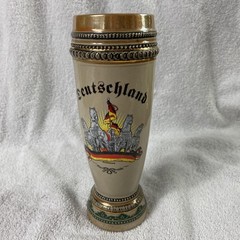 Disney Parks German Beer Stein Mug Ceramic 9″ Deutschland Horses Flag Ornament