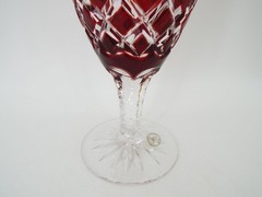 Vintage Ajka Arabella Handmade Bohemian Crystal Cut to Clear Iced Tea Goblets