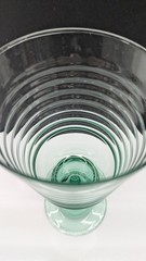 Libbey 90s Sirrus Spanish Green Glass Water Ice Tea Goblet 7.5″ Ribbed Vintage