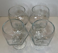 (4) Vintage MCM Libbey Chivalry Clear Brandy Snifters, Cognac Glasses Rare EUC