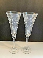 Set of 2 Cristal D’Arques-Durand Champagne Flutes Vincennes Wedding Heirloom 10″