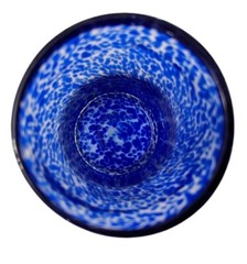 Blue Confetti Blue spot dot bubble Drinking Glass Clear Colbalt high ball