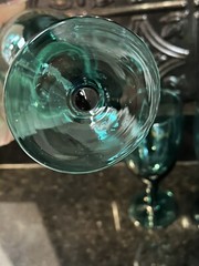 Jade Green Wine Glasses Goblets Set of 3