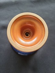 Pythagoras Cup Of Justice Mid Century Danish Blue Green Tan Glase Pre-owned