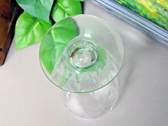 Heisey Old Dominion 3380 Clear Tumbler Green Base Diamond Optic Soda Glass