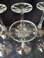 Bohemia Crystal «Isabelle» Water & Wine Glasses Faceted Stem Set of SIX