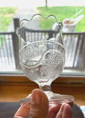 Vintage Grape & Festoon Footed Spooner USA Scalloped Late 1800’s