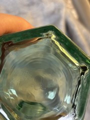 VTG SET OF 4 LIBBEY CHIVALRY GREEN GLASS OLD FASHIONED LOW BALL GLASSES 3 1/2″