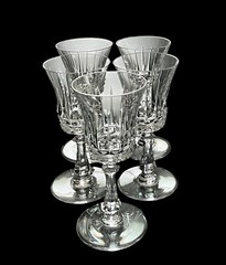 Set of 5 VAL ST. LAMBERT Crystal Glendale 5.5” Sherry Glasses Belgium Excellent