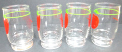 Vintage K-LOR Tomato Juice Glass Tumblers 3 7/8″ Tall SET OF 4 KERR Glass