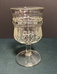4 Sunflower Pattern 5 1/2” Wine Water Stemmed Glasses D.C. Jenkins Glass Co EAPG