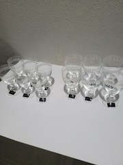 Mikasa Crystal Floral Leaf Pattern – Set of 12 Small & Large Cups