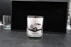 Vtg Rocks Glass Classic Car Packard Cord Vette Thunderbird Lincoln Set of 6 MCM