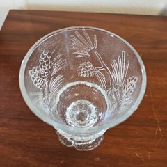 Vintage Indiana Glass Ponderosa Pine Cone Tree Footed Goblet 6″