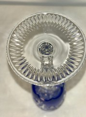 2 Vintage Nachtmann Bamberg Blue Cut to Clear Champagne Flutes Heavy 9”