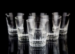 Vintage Old Fashioned Glasses Set of 6 Vertical Cut Design Elegant Barware