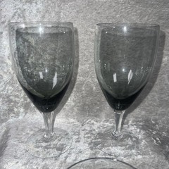 Set Of 5 Fostoria Debutante Gray Ombré Water Goblet 10 Oz 6 5/8″ Tall Clear Stem