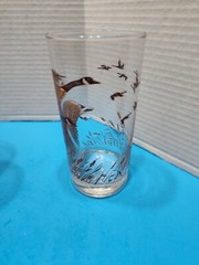 Libbey Hunting Tumbler 4 Drinking Glasses Canada Geese 5.5″ Tall VTG Mid centu