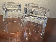3 “Seneca” Double Old Fashioned Glasses Heavy Cut Crystal Glasses VTG, MINT