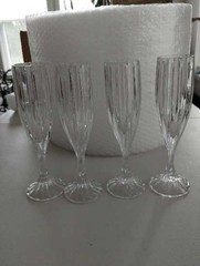 Mikasa Park Lane Crystal Champagne Flutes Goblets Set of 4 8 3/4″ Clear Glass