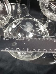 8 VINTAGE Toscany Crystal Cut Etched Butterfly Floral Champagne Glasses 4.5″