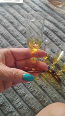 Vintage Libby Amber Cordial Glasses Set of 5 MCM Mid Century
