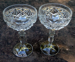 2 pack Champagne/Tall Sherbet Tyrone (Cut) lead Crystal 4 3/4″ 4.75″ lot
