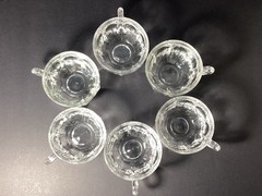 Vintage set of 6 Crystal Heisey Punch Bowl Cups Colonial Pattern