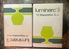 🔥 Rare Complete Vtg Box of 12 Luminarc France Marie Brizard Dégustation Glasses