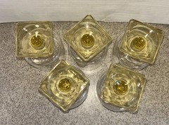 5 Federal Juice Water Wine Nordic Topaz Yellow Square Foot, Mid Cent Mod,