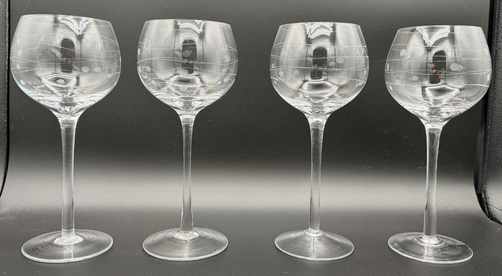4 Lenox Dots and Lines Balloon Wine Goblets Glasses – EX!