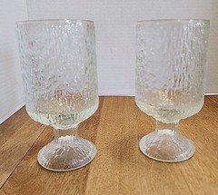 Set of 2 Indiana Glass Crystal Ice Water Goblets 5-7/8″ Tall
