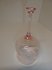 VTG RARE NOS TIFFIN WINE GLASS PINK STEM BOWL STYLE PAPER LABEL 6 1/2″ SNIFTER