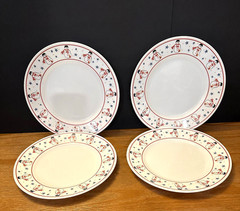 4 Corning Corelle FROSTY MORN Snowman Dinner Plates 10-3/4″ Holiday USA (16 ava